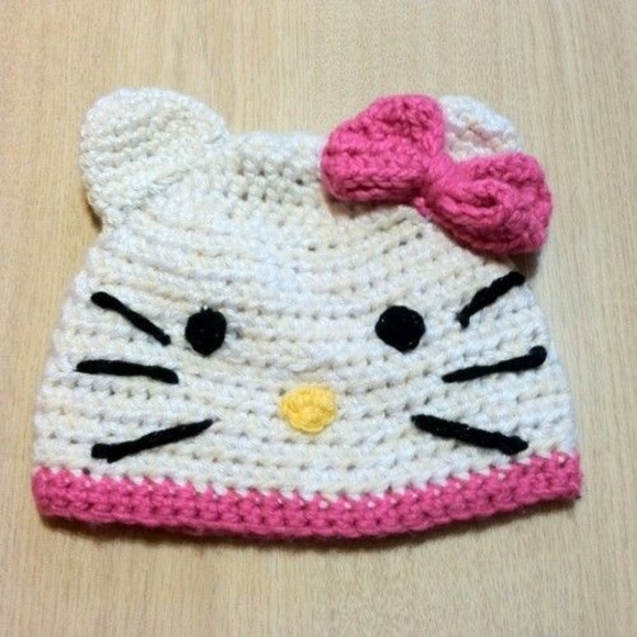 Hello Kitty baby hat, handmade crochet any size - Picture 2 of 3